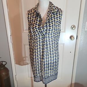 Max Edition Blue and Cream Mini Dress